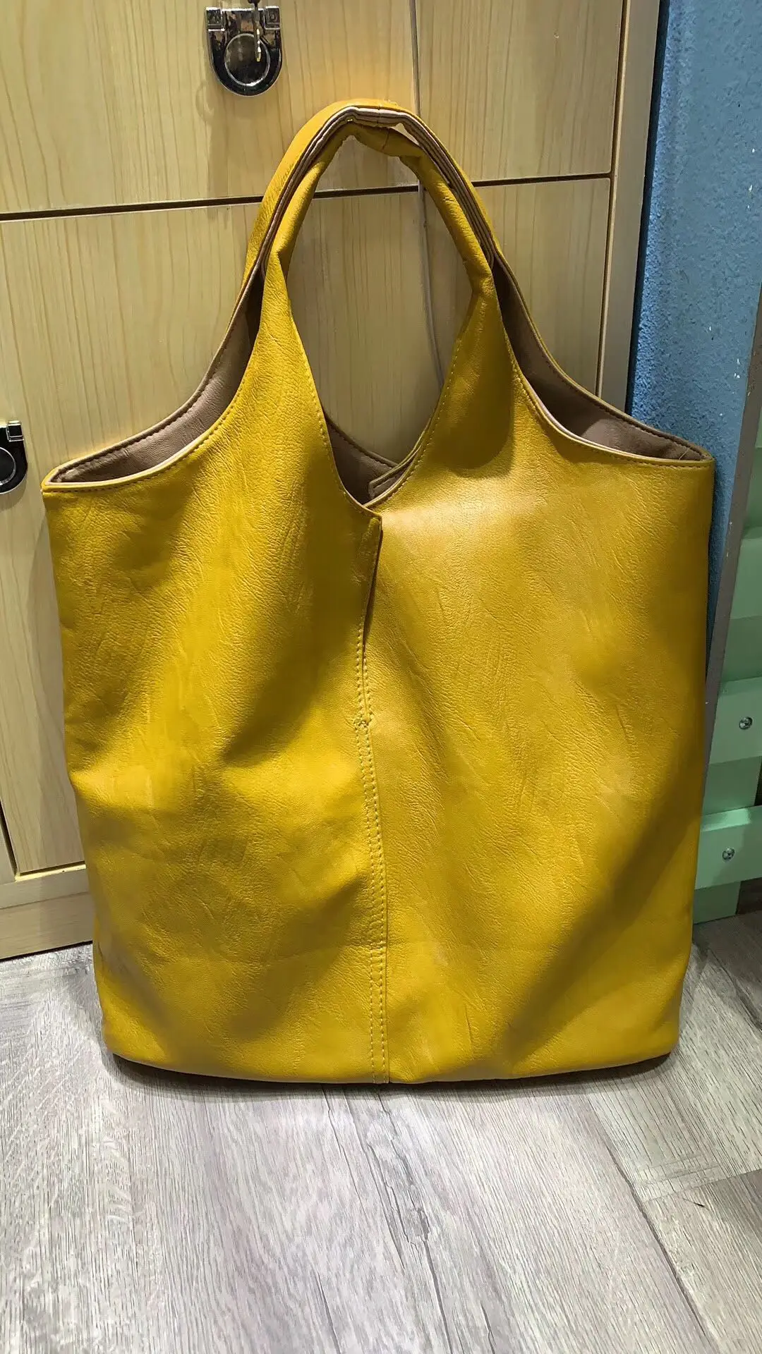 Women's Vintage Genuine Leather Tote Hobo Shoulder Bag Handbag Large A4 College School Work Business Bag For Female Double-sided images - 6