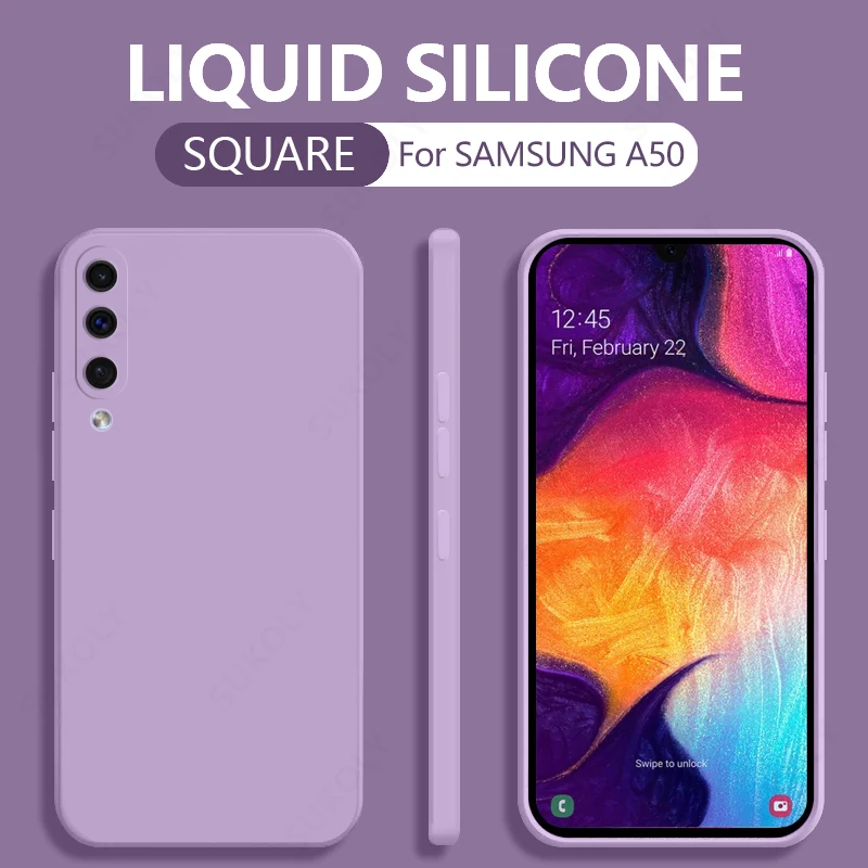 

For Samsung Galaxy A52 A72 A51 A71 S21 Ultra S20 FE Plus A50 A70 A21S A31 A41 A42 A32 S10 S9 S8 Liquid Silicone Soft Case Cover