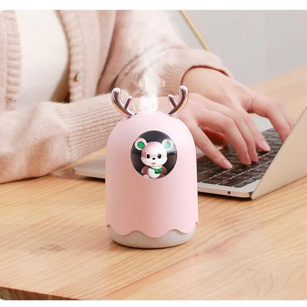 

Air Humidifier 300ML Cute Rabbit Ultra-Silent USB Aroma Essential room Car LED Night Lamp Air Purifier Mist Maker Air Fresher