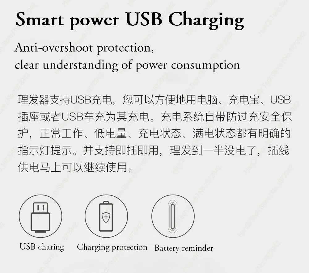 Xiaomi ENCHEN Hummingbird электрическая машинка для стрижки волос usb зарядка с низким уровнем шума триммер для волос с 3 щетками для волос черный для умного домашнего использования