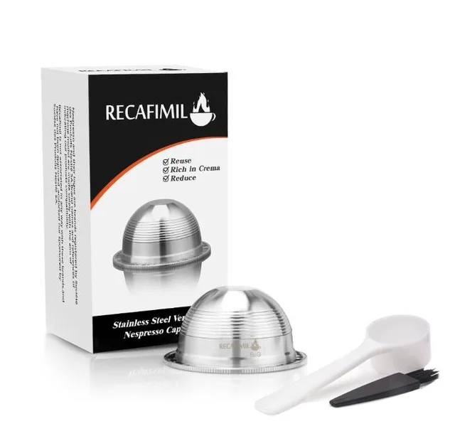 ICafilas безстильной стали многоразовые маленькие чашки(70 мл) Nespresso Vertuo кофе капсулы фильтр эспрессо Vertuoline для VertuoPlusLine - Цвет: Зеленый