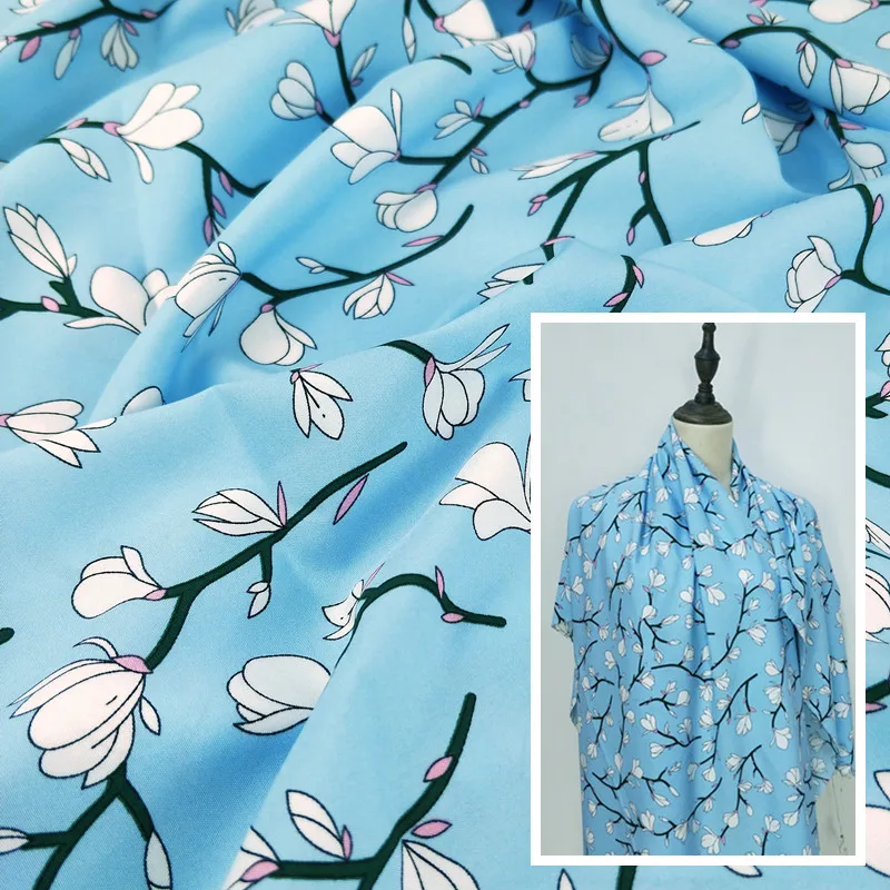 Хит продаж непроницаемая ткань из спандекса с принтом веток и листьев цветов топ