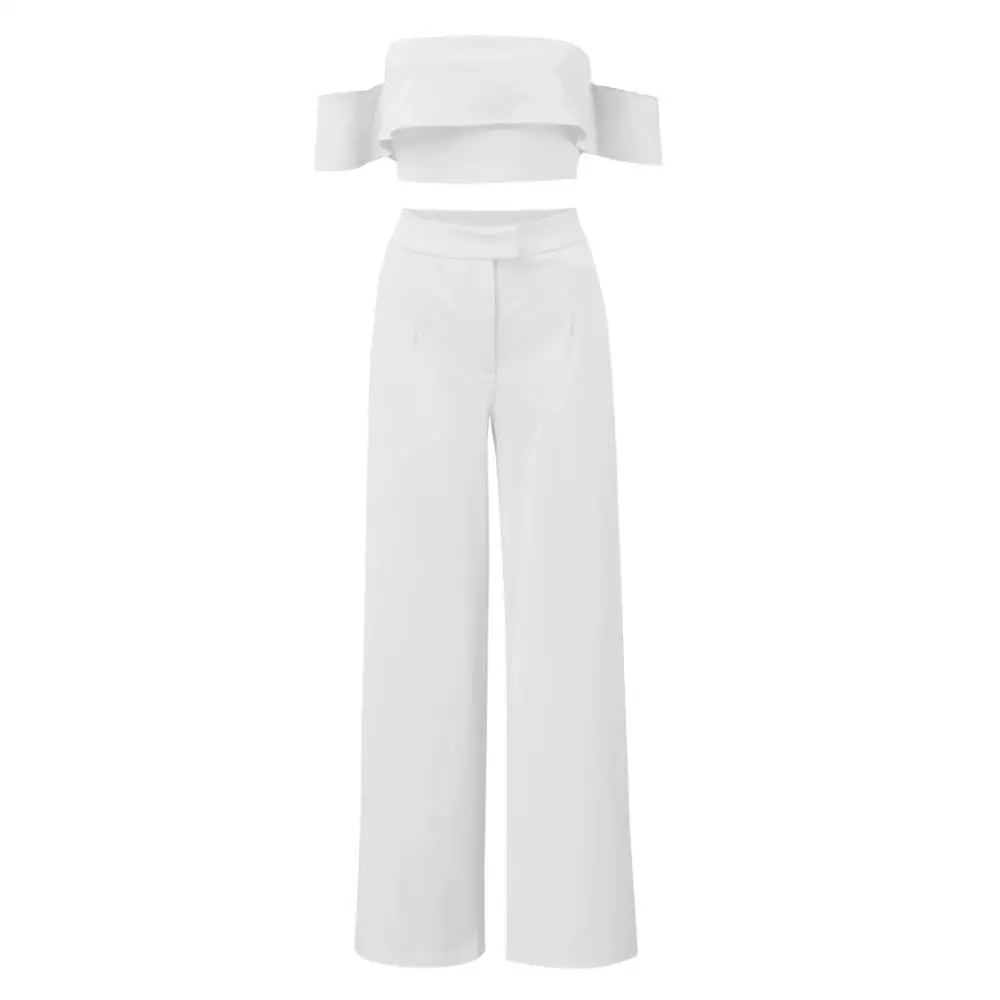 Женская модная Однотонная рубашка с открытыми плечами и оборками на пуговицах