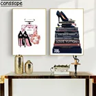 Модные книги, холст, искусство, Vogue, постер, знаковый принт, картина на высоком каблуке, настенная живопись, Feamel, настенные фотографии, женский домашний декор