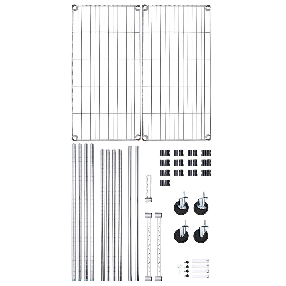 

US WarehouseCloset Organizer Garment Rack Clothes Hanger Home Shelf Heavy Duty Chrome Clotheshorse
