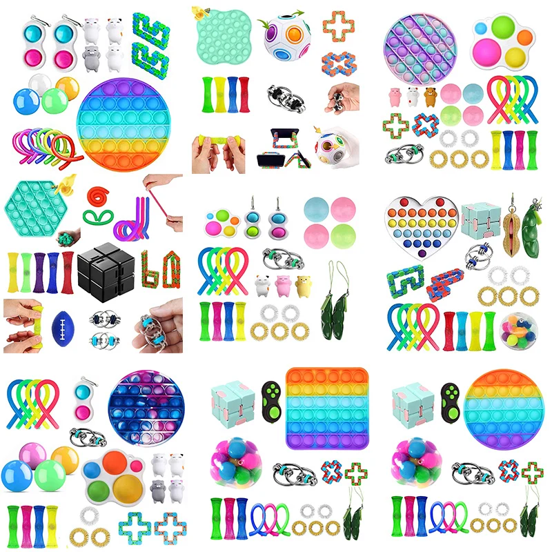 

Fidget Toys Anti Stress Set Strings Relief Pack Gift for Adults Children Figet Sensory Squishy Relief Antistress Fidget Toy Set