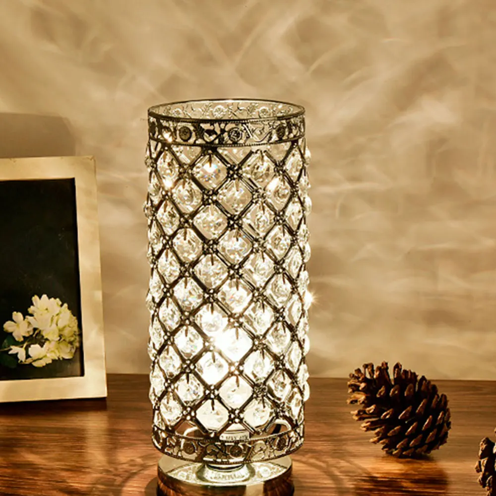 

Modern LED Crystal Desk Table Lamp E27 Adjustable Bedside Nightstand Light Home Decoration Indoor Lighting Bedside Lamp