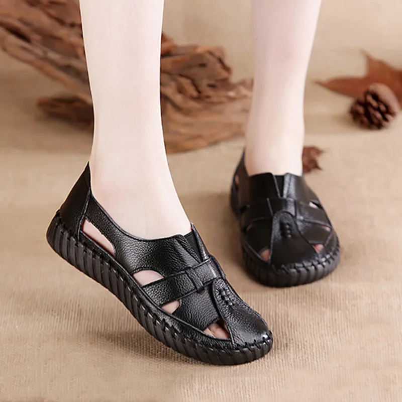 

2021 Summer Large Size Sandals Elastic Band Low-Heeled Shoes With Strap Suit Female Beige Soft Big Slip-on Low-heeled Real Clogs