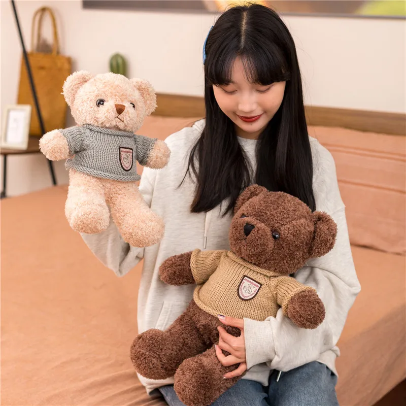 

30/45/65cm Lovely Teddy Bear In Sweater Plush Toy Soft Stuffed Cute Animal Bear Toy Girls Kids Birthday Gift Baby Accompany Doll