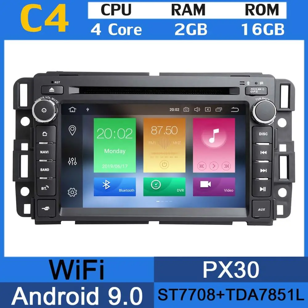 4Core 2G RAM 16G GB " PX6 4 Гб+ 64 ГБ Android 9,0 автомобильный DVD gps Радио для GMC Yukon Chevrolet Tahoe Equinox Savava Sierra Buick Enclave - Цвет: 4Core 2G RAM 16G GB