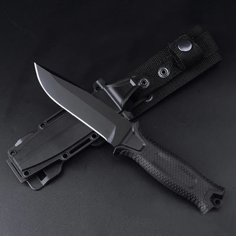 Черный/коричневый фиксированным лезвием охотничий Ножи 12c27 Сталь лезвие