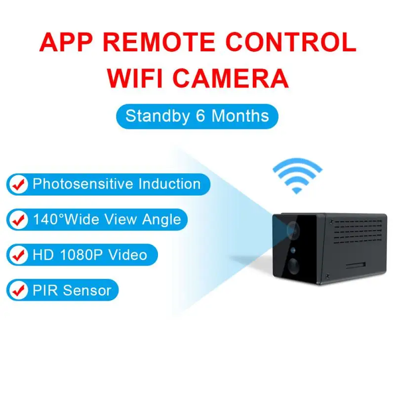 

1080P Мини Wi-Fi камера безопасности Беспроводная сетевая камера видеонаблюдения камера ночного отслеживания аккумуляторная камера 140 ° Широки...