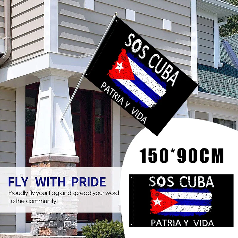 

Hot Outdoor Cuba Flag with Metal Grommets Printed Polyester Banner for Garden Courtyard Balcony Decoration