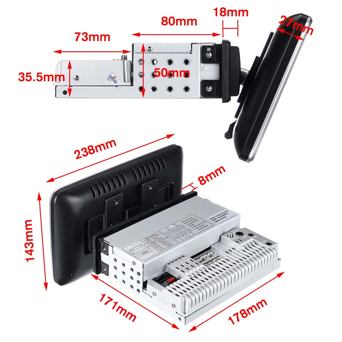 

9/10 Inch Android 8.0 Car Radio 8 Core Stereo Receiver GPS Stereo Wifi bluetooth RDS Audio Universal Car Multimedia Video Player