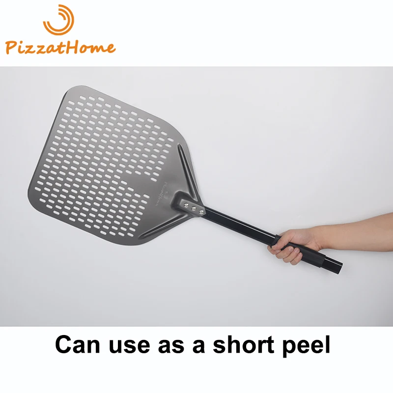PizzAtHome Новый 44/46 дюймов Алюминий твердое покрытие перфорированные с длинным пиццы