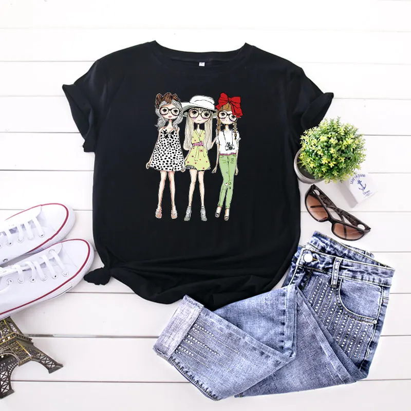 

Printed Tops Fashion Top Women Pure Cotton Sailor Moon Oversize Loose Women Tee Shirt Woman Clothes Harajuku Kawaii Blouses Tees