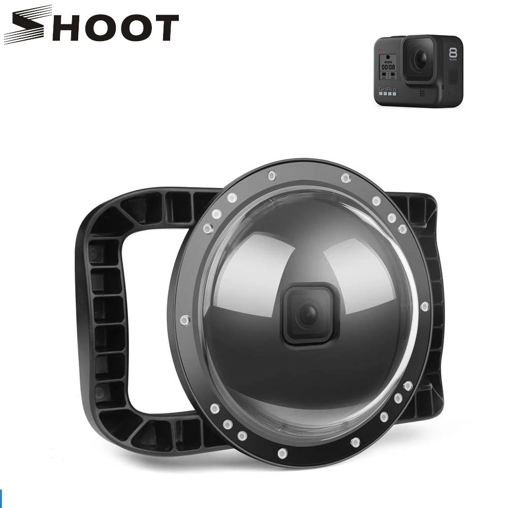Купол для дайвинга SHOOT for GoPro Hero 8 водонепроницаемый чехол объектива с двумя