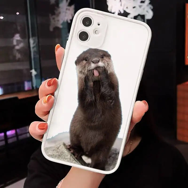 

otter cute cartoon animal Phone Cases matte transparent For iphone 7 8 11 12 plus mini x xs xr pro max luxury brand cover