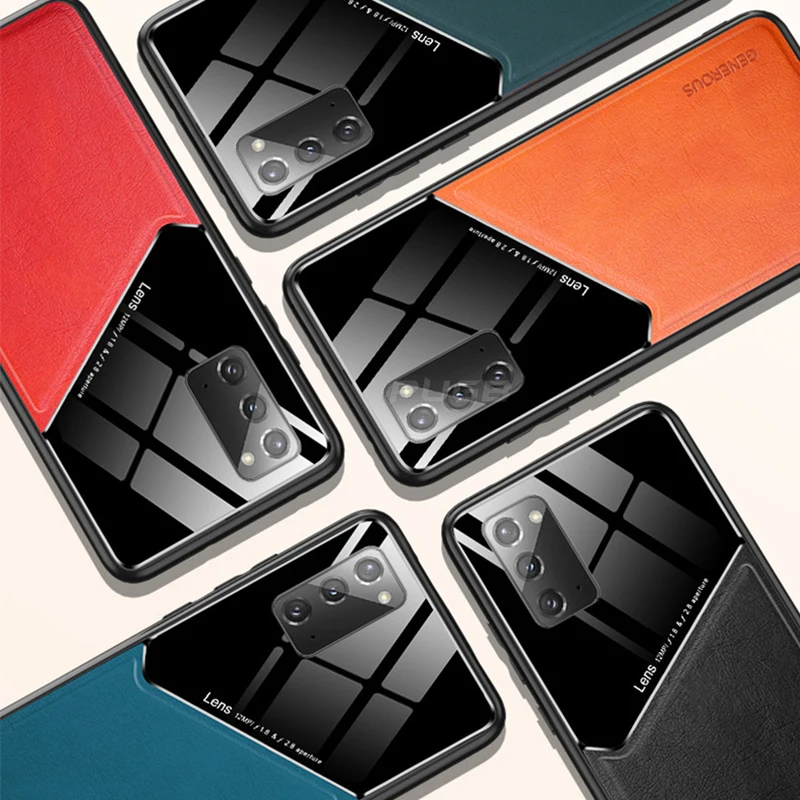 

Original Luxury Business Leather Case For Samsung Galaxy Note 20 S20 S21 plus Ultra Car Magnetic Holder shockproof phone Cover