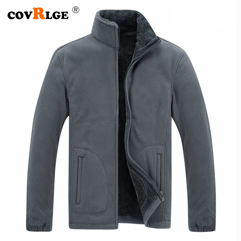 Мужская куртка из мягкой флисовой ткани Covrlge теплая армейская зеленая ветровка