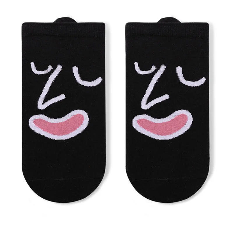 

Women Autumn FashionCotton Boat Cute Invisible Socks Ins Emoticon Funny Facial Expression Kawaii Crazy Summer Candy Color