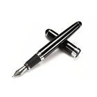 Ручка каллиграфическая Jinhao X750 с гладким черным и серебряным зажимом, 1,0 мм, Изогнутый наконечник, высококачественная металлическая перьевая ручка, рождественский подарок, ручки