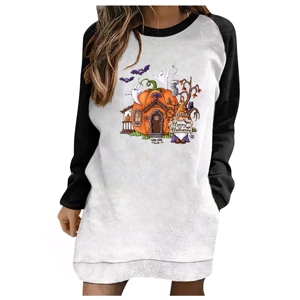 

Fashion 2021 Office Young Print Blouse Round Neck Long Sleeve Puff Vacation Personalized Autumn loose Women