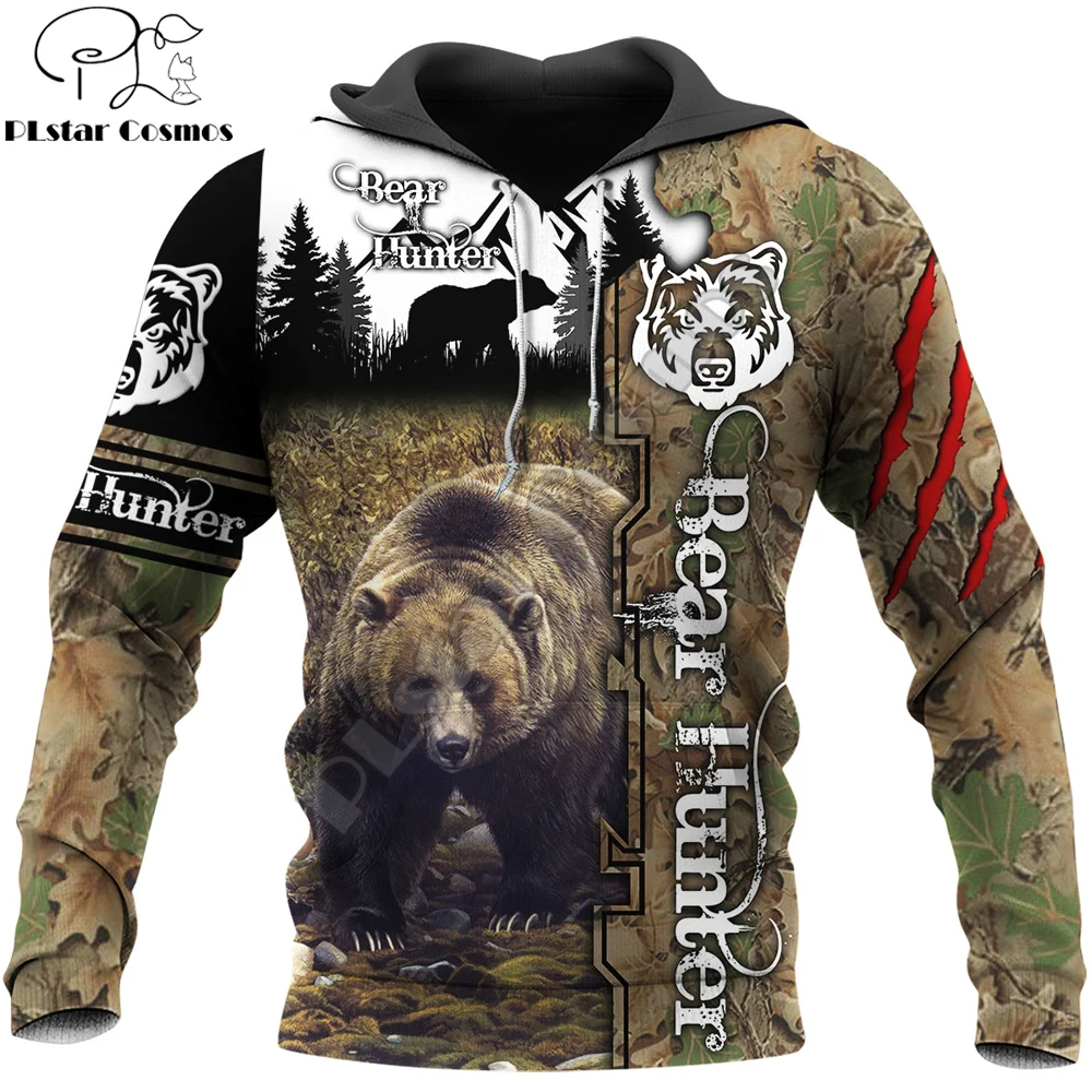 

Latest design Bear Hunter 3D Printed Men for women Hoodie Harajuku Fashion Sweatshirt Unisex Casual Jacket Pullover