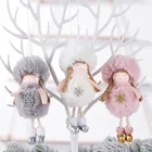 Рождественские украшения для дома 2020 Рождественская Кукла-Ангел Xmas с утолщённой меховой опушкой, Noel, подарки на Рождество, украшение Новый год 2021