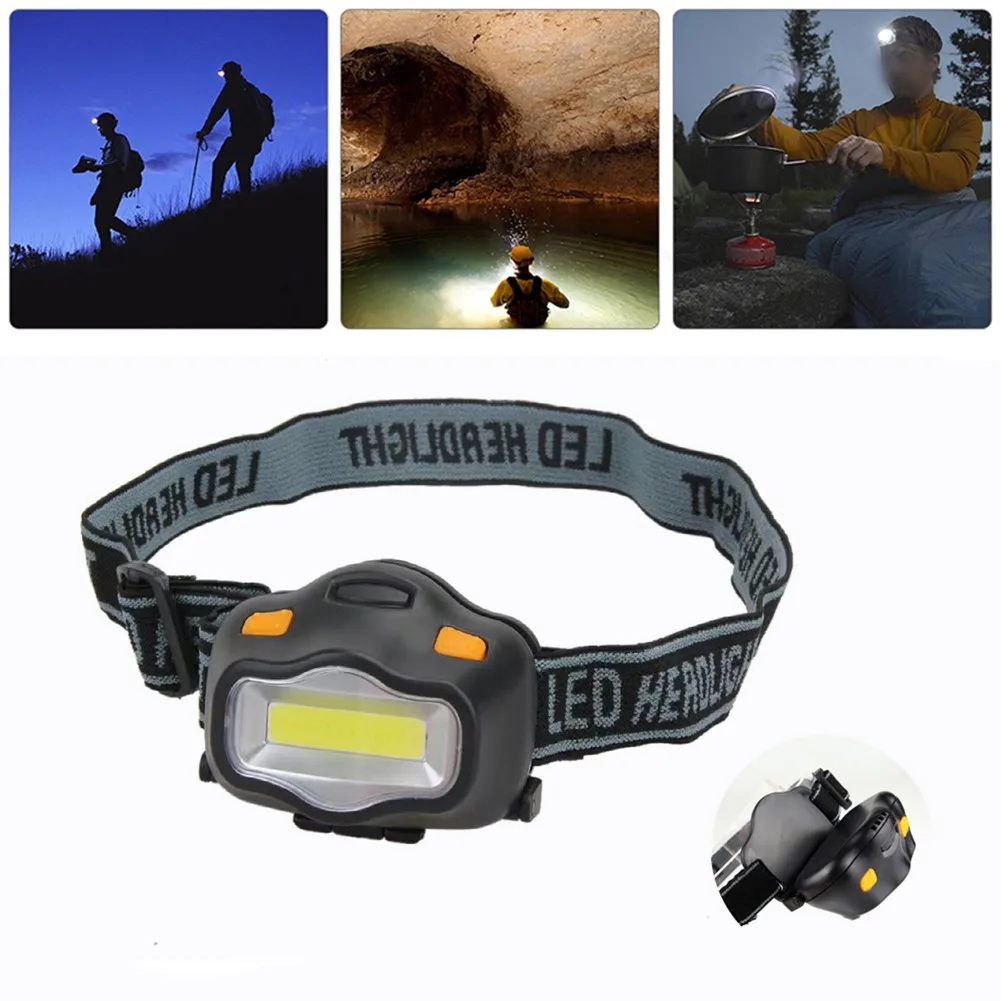 

Waterproof Headlight Super Bright Head Torch COB Headlamp Rechargeable Battery Emergency Flashlight 3 Gears Torch Hunting Light