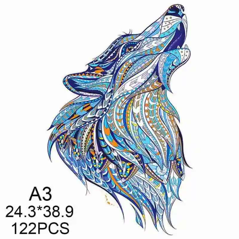 

Colorful Wooden Animal Jigsaw Puzzle Educational Puzzle Kids Adult Gift