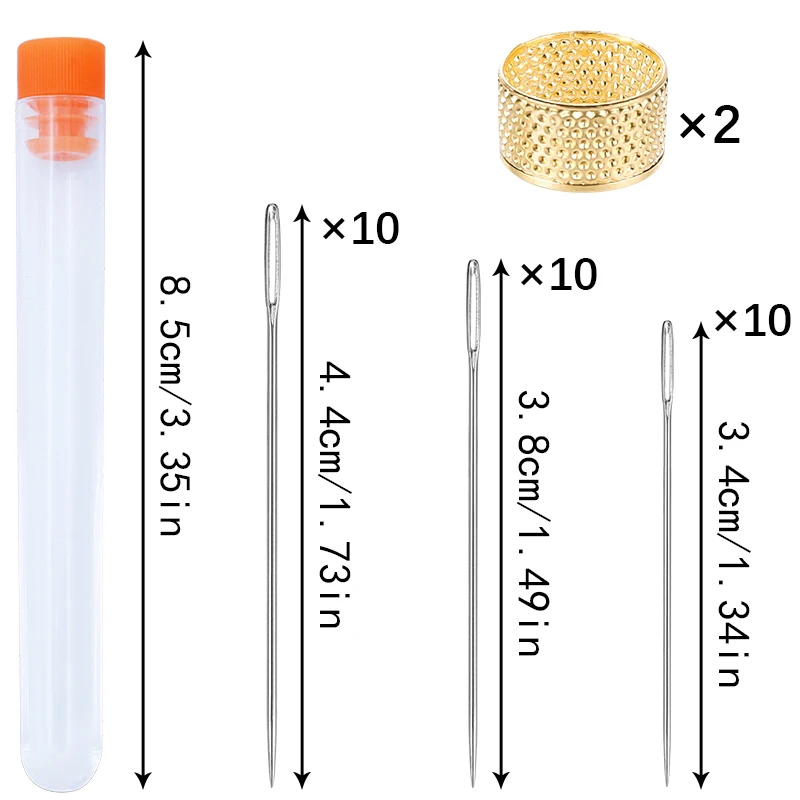 LMDZ 30PCS Large Eye Stitching Needles Knitters Hand Sewings Accessories Tools Thimble with Bottle Household | Дом и сад