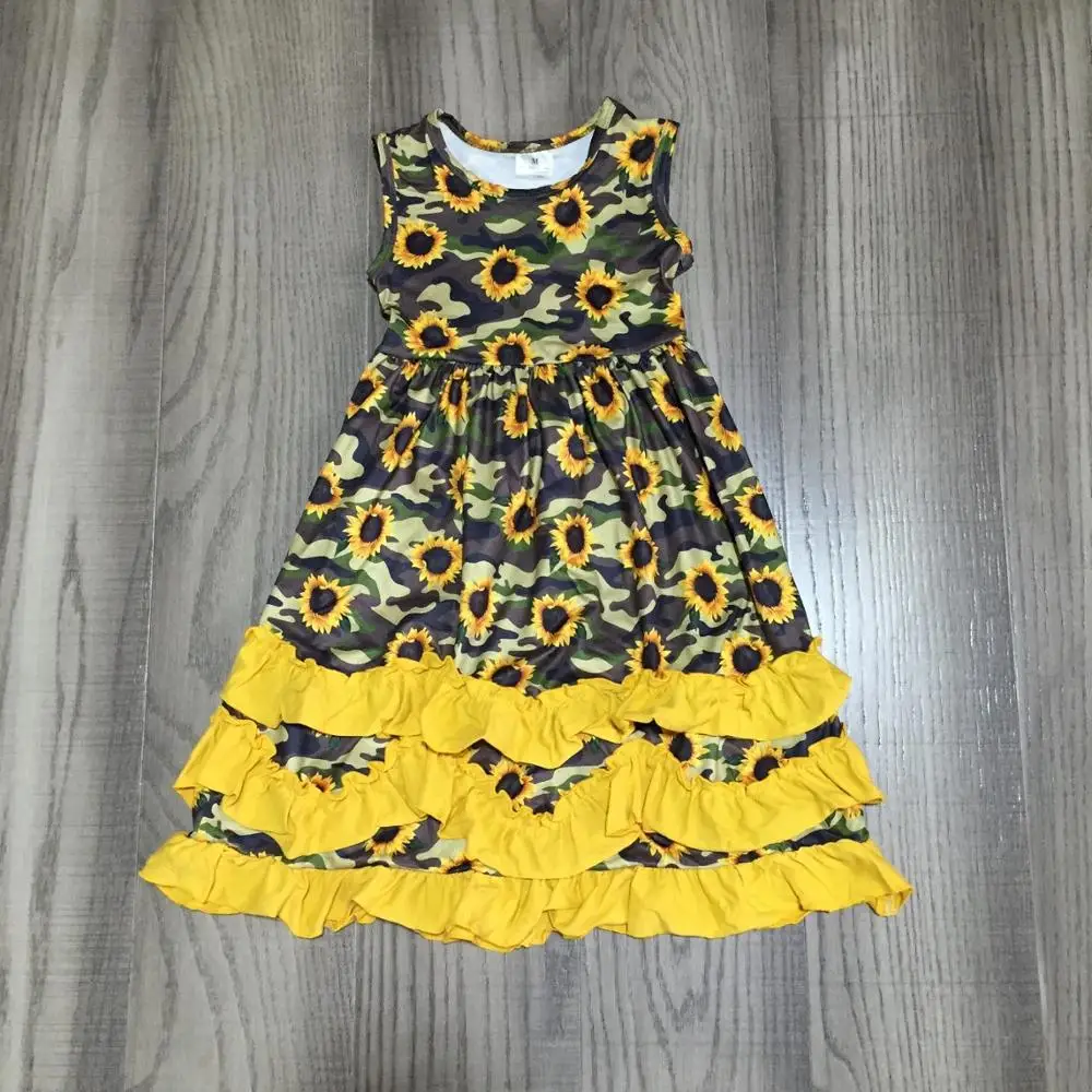 Новое поступление летняя одежда для девочек горчично зеленая камуфляжная с