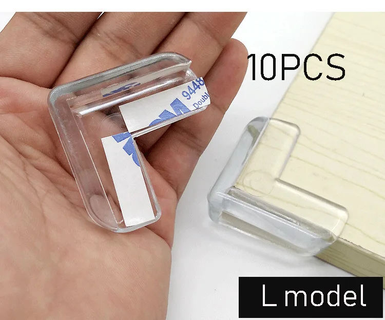 10PCS-2 10 шт./компл. Детская безопасность L Форма Прозрачная защитная крышка стола Уголки защиты детей мебели край Уголки - Цвет: 10PCS-2