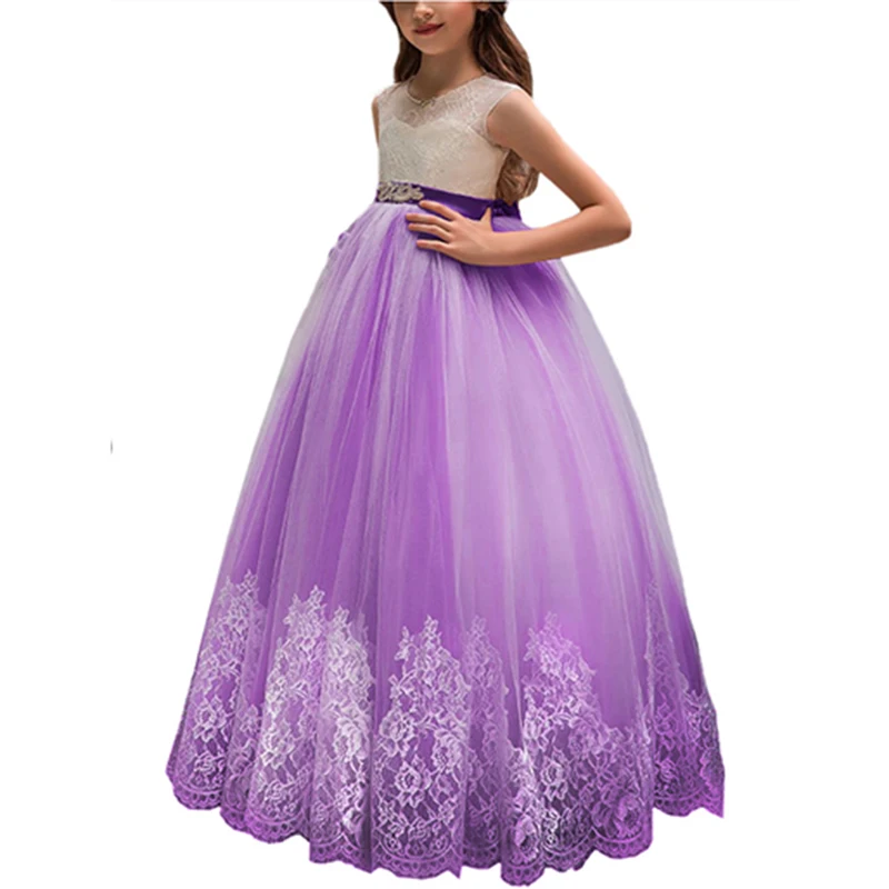 Женское вечернее платье с цветами кружевное лаванды для девочек на свадьбу и