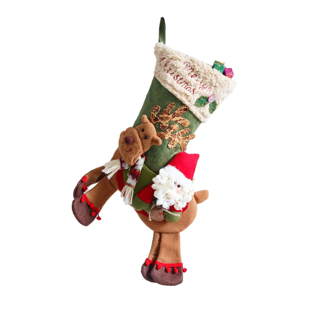 

Рождественские аксессуары для детей, олень, яблоко, новый год, изготовлено из фланели, 3D Санта-олень, снеговик, подарки, подарочная сумка