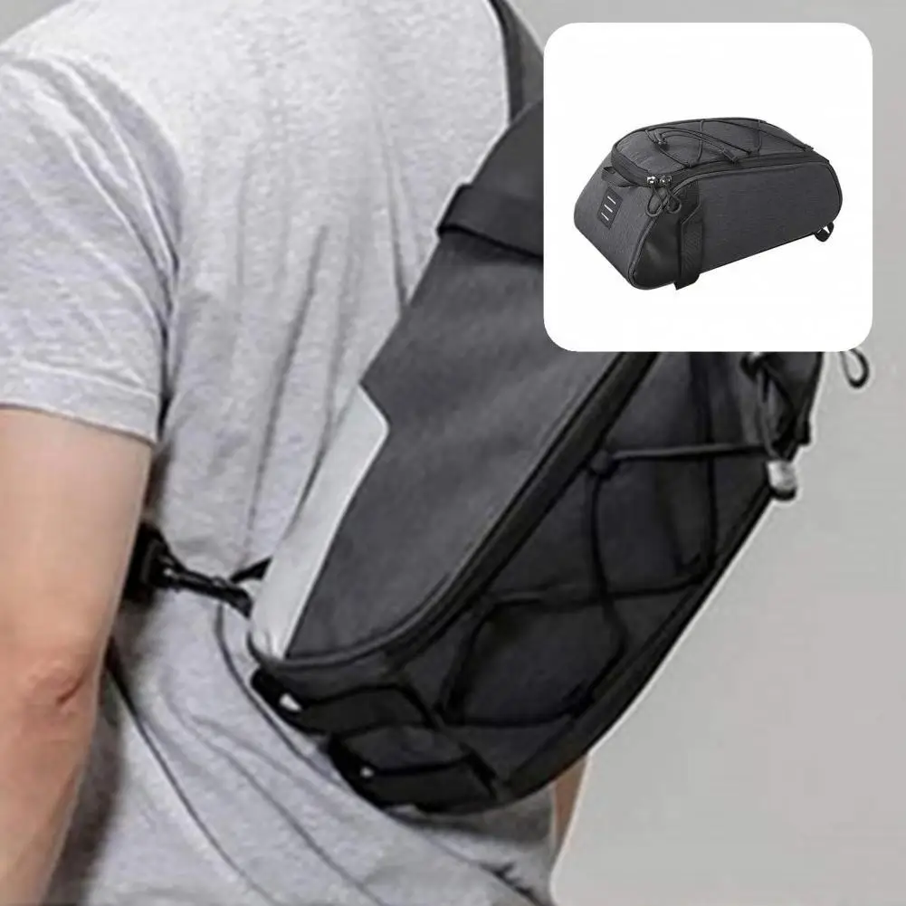 

Useful Skin-Friendly Black Multifunction Bike Storage Pouch with Shoulder Strap Bicycle Rack Bag Bicycle Rear Pannier