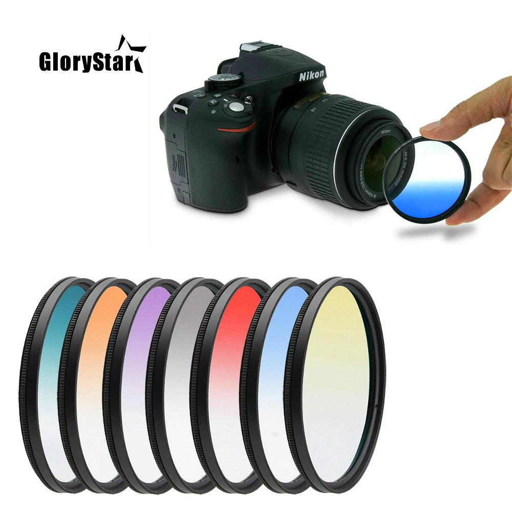 

30 37 40.5 43 46 49 52 55 58 62 67 72 77 82 MM Circle Graduated Gradual Gradient Color Lens Filter for Nikon Cannon Sony Pentax