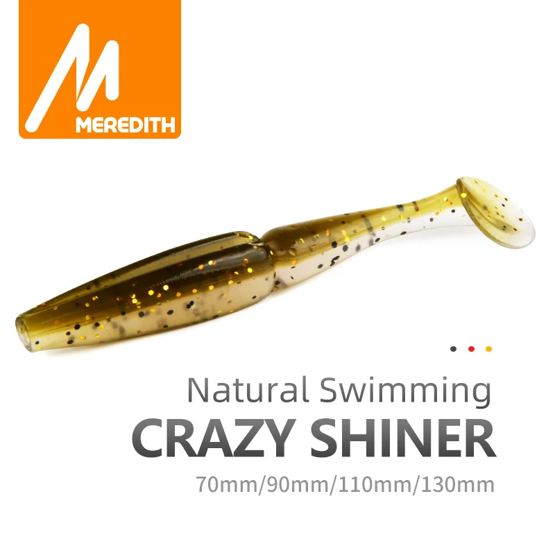 Meredith приманка для рыбной ловли Crazy Shiner 70 мм 90 110 130 мягкие приманки Воблер окуня