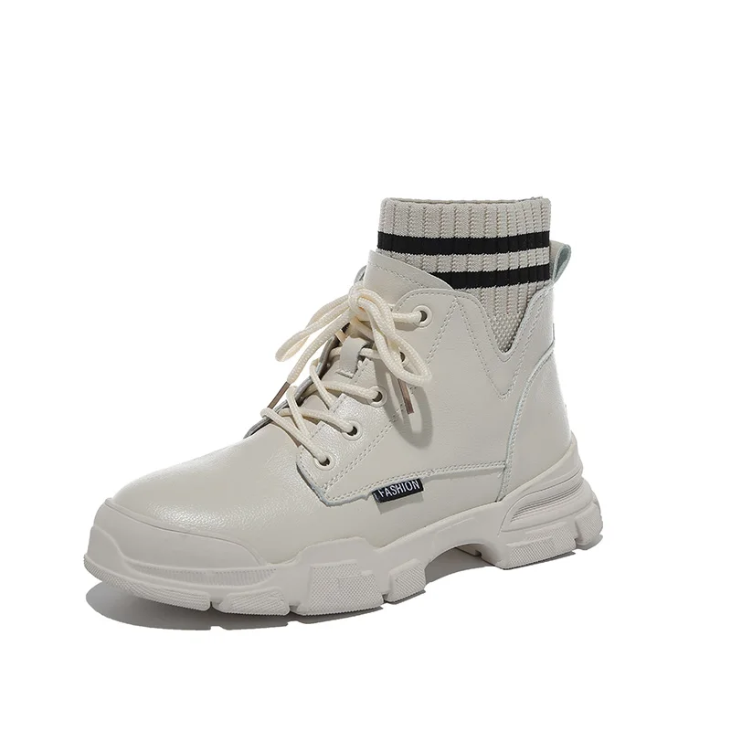 Осенние женские ботинки из искусственной кожи полуботинки мартинсы для женщин