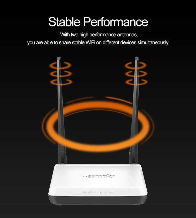 Tenda N318 N300 300 Мбит/с беспроводной WiFi маршрутизатор Wi-Fi ретранслятор, маршрутизатор/WISP/ретранслятор/режим AP, внешняя 3* 5dBi антенна для Soho