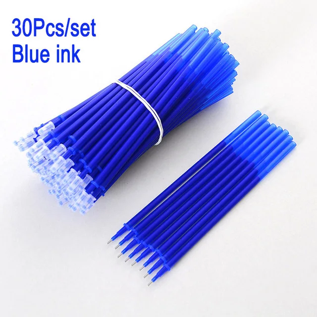 30 blue ink 32 шт./компл. гелевая ручка стержень со стираемыми чернилами, стираемая ручка с заправляемым стержнем 0,5 мм синий/красный/черные чернила, офисные школьные канцелярские принадлежности инструмент подарок - Цвет: 30 blue ink