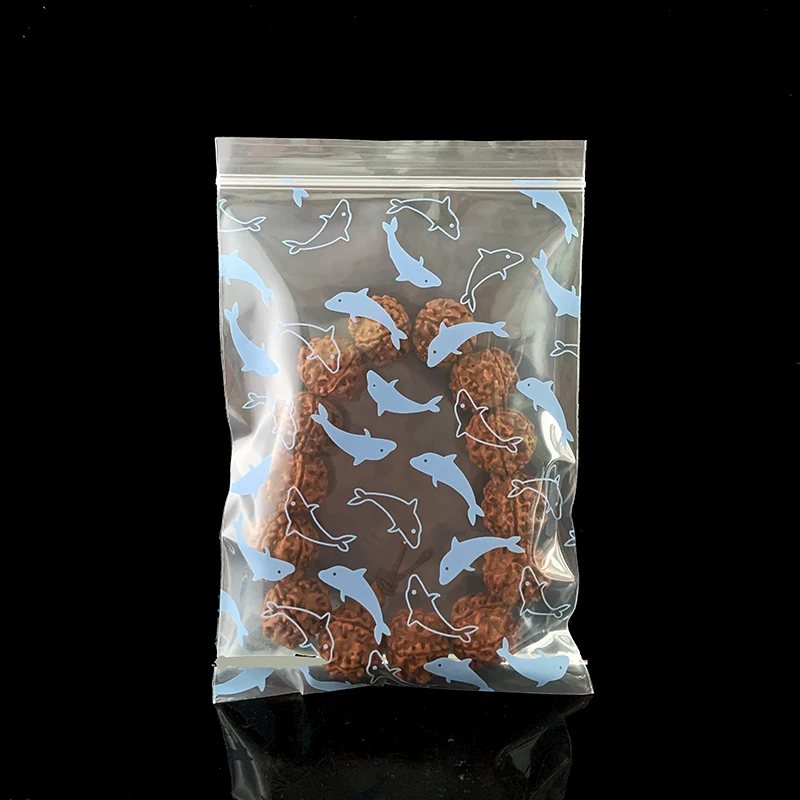 Новый стиль синий Дельфин печать маленькая молния замок сумки Мини Ziplock