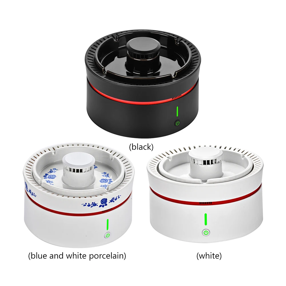 

Intelligent USB Rechargeable Ashtray Portable Smokeless Ashtray Secondhand Smoke Air Filter Purifier Home Office Car Holder