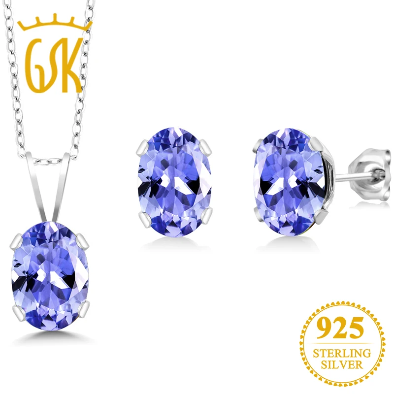 GemStoneKing 1 75 Ct натуральный голубой танзанит драгоценный камень ювелирный набор из