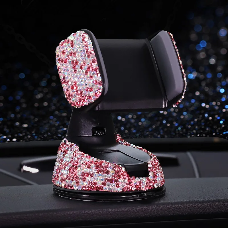 crystal rhinestones car vent phone holder air vent universal car mobile phone holder dashboard phone holder pink car accessories free global shipping