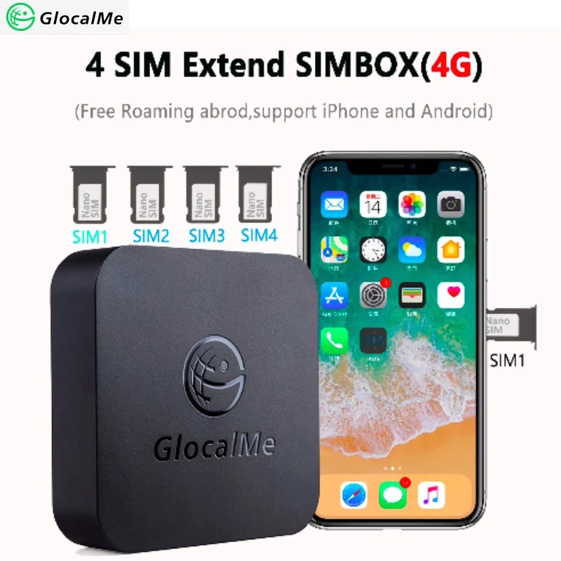 Multi 4 SIM Dual Standby No Roaming 4G SIMBOX SIM Remote Router ,No Need Carry ,work with WiFi / Data to Make Call &SMS enlarge