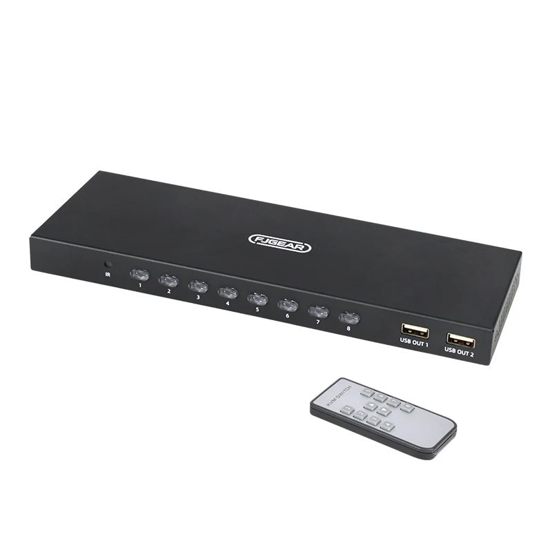 

FJGEAR KVM коммутатор 8 портов HDMI-совместимый 4K HD видео переключатель 8 в 1 выход KVM коммутатор