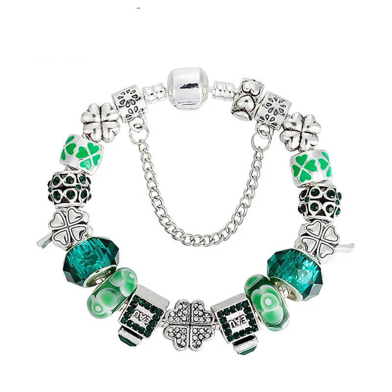 

Браслет из бисера Panjia, инкрустированный кристаллами в виде четырехлистного клевера, циркониевые духи флакона