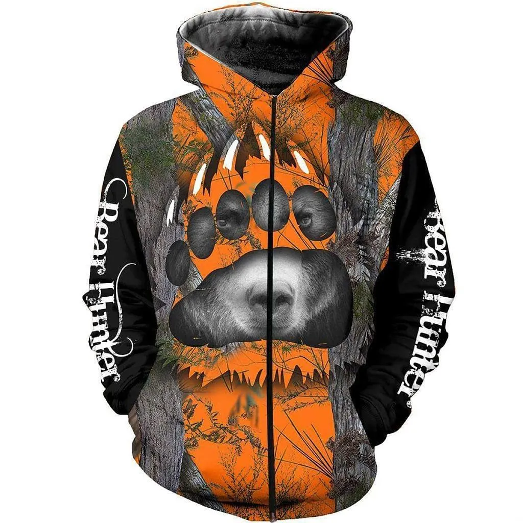 Мужская и Женская Повседневная Толстовка с капюшоном принтом Медвежья